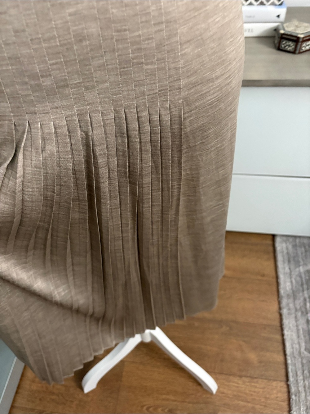 Akris Beige/Tan Pleated Midi Dress - Picture 5 of 14